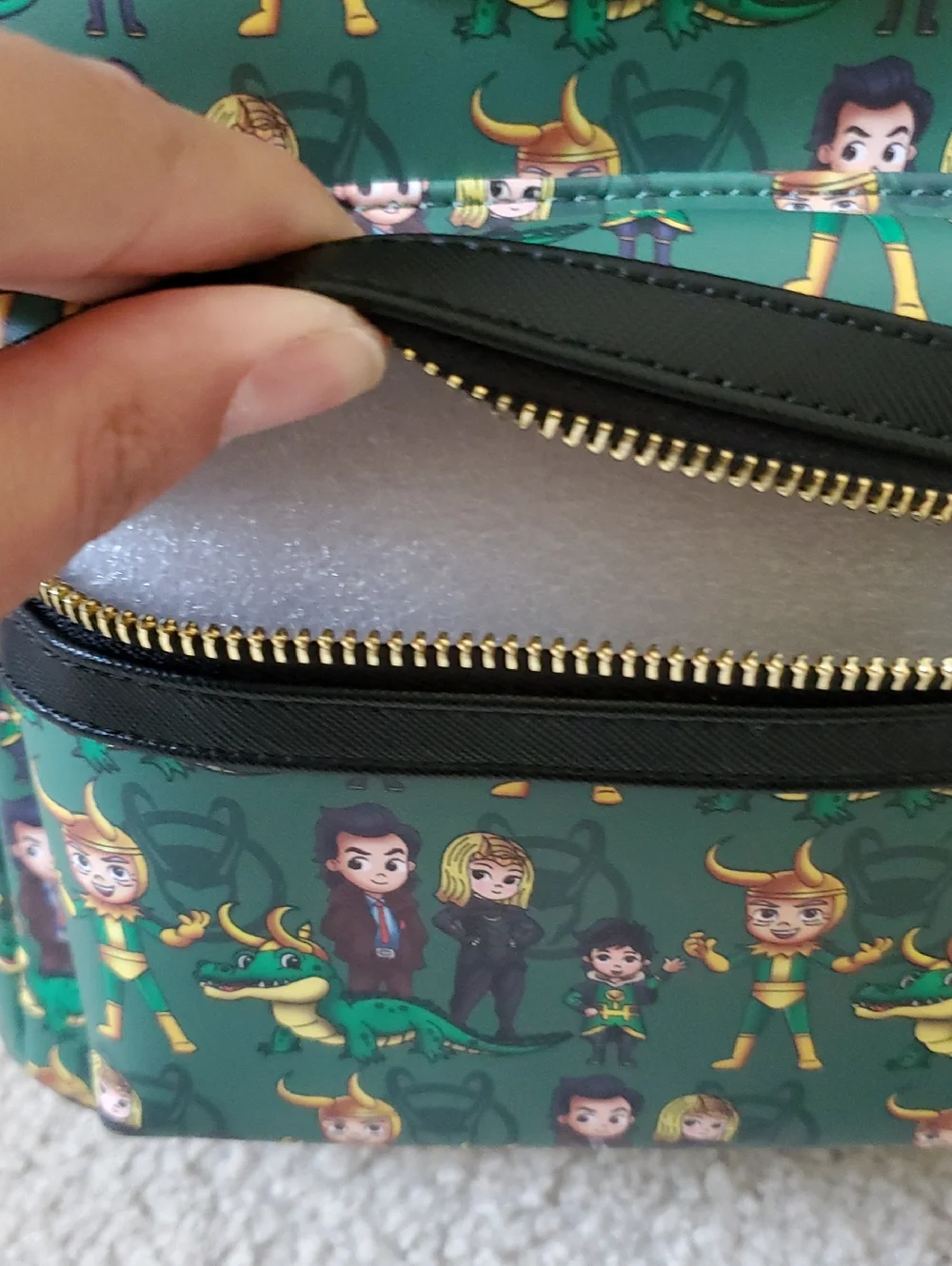 NWT Loungefly Green Loki Variant Mini Backpack